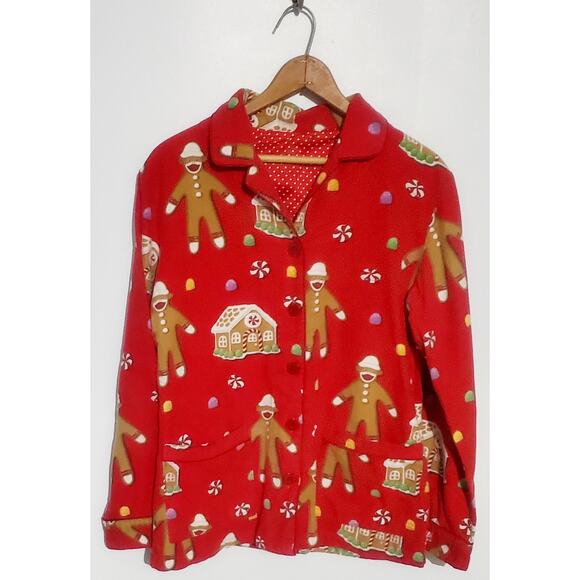 Nick & Nora Other - Nick & Nora Womens Gingerbread Man Red Flannel Pajama set Size M Cabincore Cozy